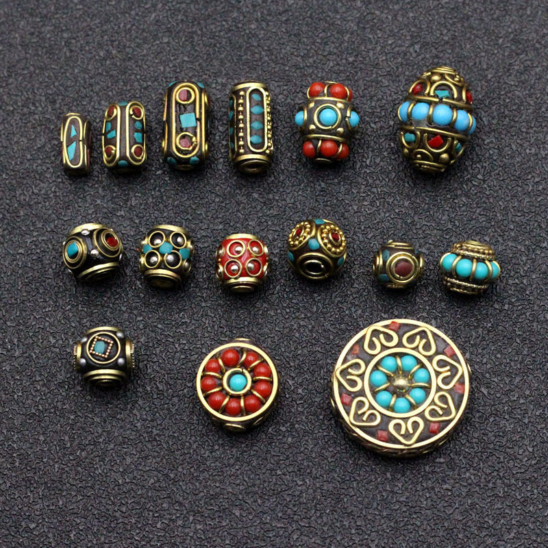 Nepal copper beads spacer beads accessories diy keychain accessories Thailand Buddha amulet necklace accessories thangka Buddha amulet necklace