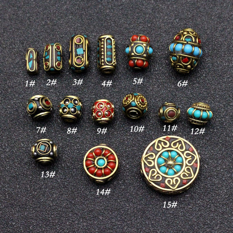 Nepal copper beads spacer beads accessories diy keychain accessories Thailand Buddha amulet necklace accessories thangka Buddha amulet necklace