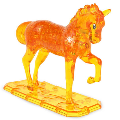 3D Crystal Puzzle Horse, Crystal Puzzle Brainteasers for Puzzlers Ages 16 and Up, 100Pcs