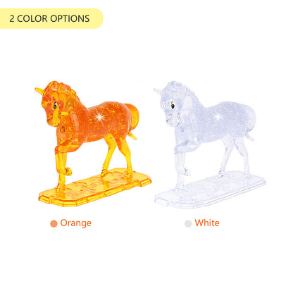 3D Crystal Puzzle Horse, Crystal Puzzle Brainteasers for Puzzlers Ages 16 and Up, 100Pcs