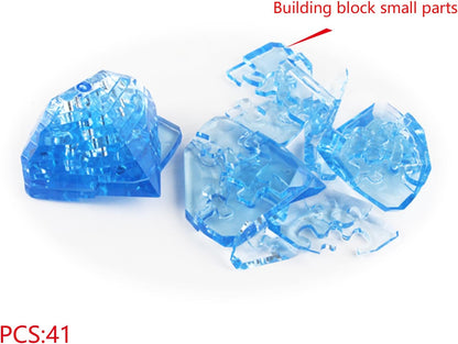 3D Crystal Puzzle Diamond, Crystal Puzzle Brainteasers for Puzzlers Ages 16 and Up, 41PCS