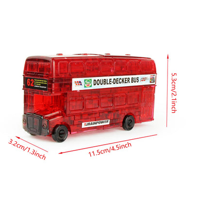 3D Crystal Puzzle Double Decker Bus, Crystal Puzzle Brainteasers for Puzzlers Ages 16 and Up,54PCS