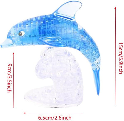 3D Crystal Puzzle Dolphin, Crystal Puzzle Brainteasers for Puzzlers Ages 16 and Up, 95Pcs