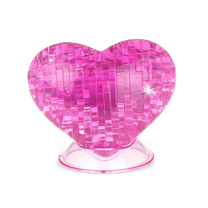 3D Crystal Puzzle Heart, Crystal Puzzle Brainteasers for Puzzlers Ages 16 and Up, 46PCS