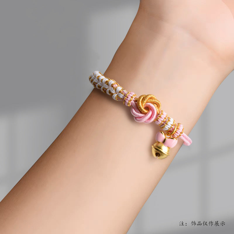 #008 - DIY Handmade Woven Mandala Knot Bracelet Pink Peach Blossom Knot Bracelet Wearable Bead Jewelry Accessories Bracelet, Friendship Bracelet