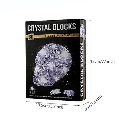 3D Crystal Puzzle Skull, Crystal Puzzle Brainteasers for Puzzlers Ages 16 and Up, 50PCS